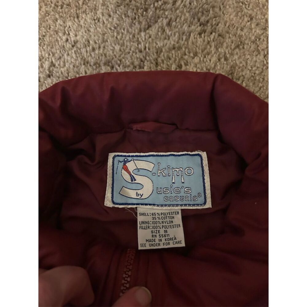 Vintage Women's Burgundy Puffer Vest Size S Casual Winter Outerwear - Picture 3 of 9